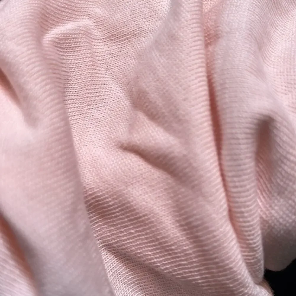 J. Crew M pale pink long sleeve t sequined front plain back in 💯 cotton euc